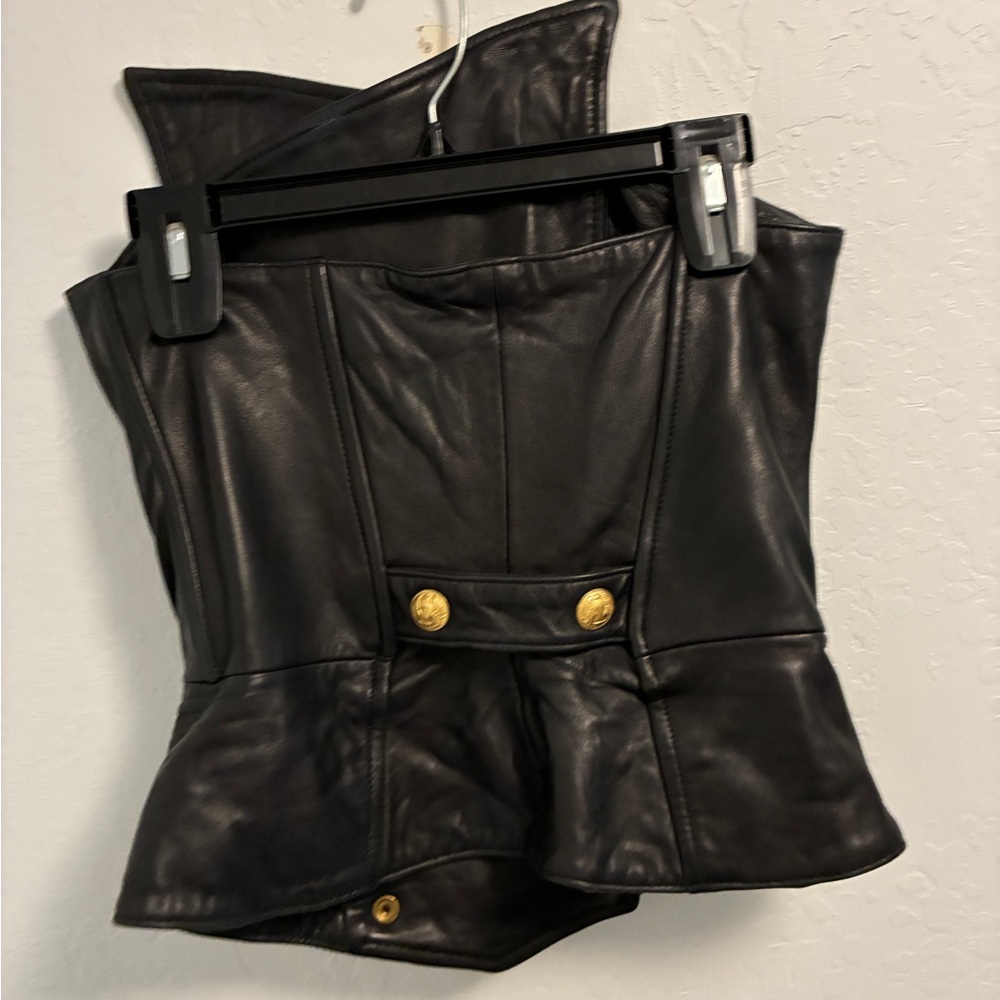 Michael Hoban for North Beach vintage black leather bustier - Picture 11 of 11